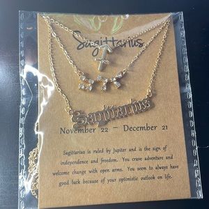 Sagittarius 3 tiered necklace